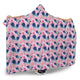 Watercolour Floral on Blue - Hooded Blankets
