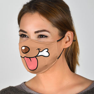 Cartoon Dog with Bone Face Mask With Filters