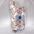 Floral Beadwork Four Clans White Hooded Blanket