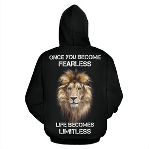 Fearless Limitless Lion All Over Print Hoodie - Freedom Look
