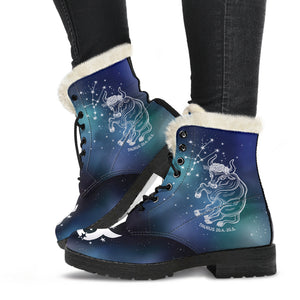 Taurus Horoscope Zodiac Star Sign Faux Fur Leather Boots Christmas Birthday Gift