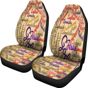 Custom-Made Holy Bible Books Light Brown Car Seat Cover