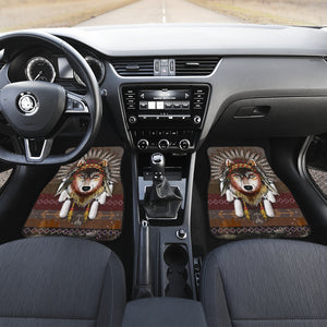 Native American - Wolf - Universal Front Car Mats Gift (Set Of 2)