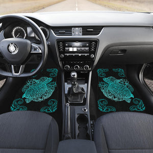 Turtle Front And Back Car Mats - Teal