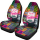 Camping Hiking Mountains - Pink Front Car Seat Covers (Set of 2)