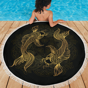 Golden Pisces (Fish) Zodiac Beach Blanket - Freedom Look