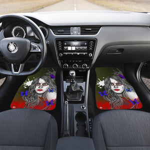 Sugar Skull Purple Butterfly - Universal Front Car Mats Gift (Set of 4)