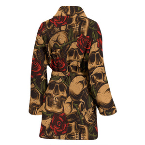 Sugar Skull Women's Bath Robe Sleepwear Wrapper for Birthday Christmas