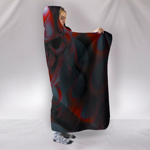 Black and Red Skull Hooded Blanket