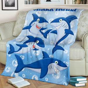Personalized Shark Family - Premium Blanket