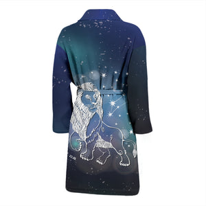 Leo Men's Horoscope Bath Robe Housecoat Wrapper for Birthday Christmas Gift