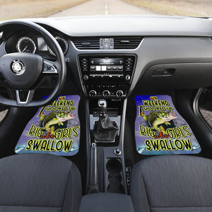 Funny Fishing Hook Weekend - Front and Back Car Mats Gift (Set of 2 or 4)
