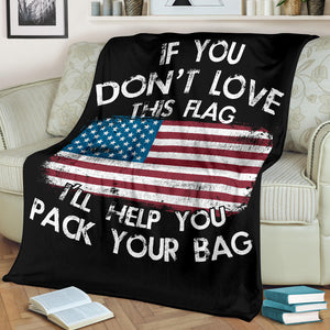 US Happy Independence Day - Loving American Country Funny Saying Blanket