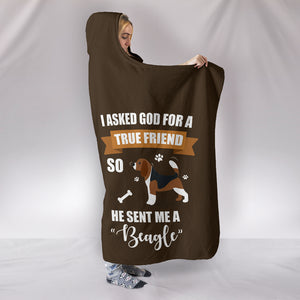 Beagle Dog - Cozy Warm Hooded Sherpa And Microfiber Blanket With Hood
