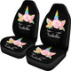 Isabella - Personalized Unicorn Car Seat Cover (Black Style)