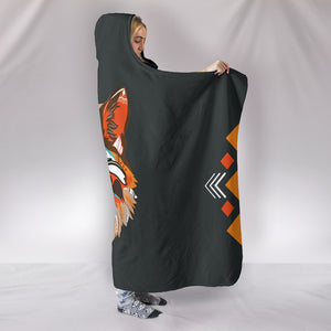 Abstract Wolf Hooded Blanket