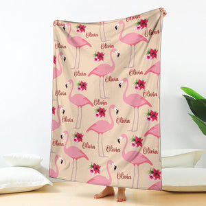 Blanket-Floral and flamingo 8200