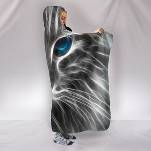Electric Cat Cozy Warm Hooded Sherpa And Microfiber Blanket With Hood