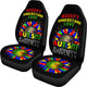 Autism Awareness Sunflower Black Car Seat Cover Dad Mom Gift (Set of 2)