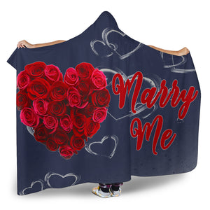 Marry Me Valentine Hooded Blanket