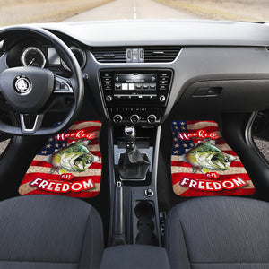 Fishing Hooked Freedom - Universal Front Car Mats Gift (Set of 2)