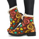 Music Notes Candy Design Faux Fur Leather Boots Winter Shoes