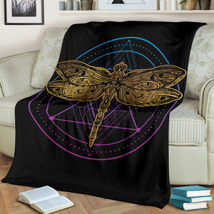 Circle Dragonflies Premium Blanket For Youth And Adults