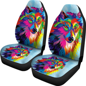 Painted Wolf Custom Car Seat Covers