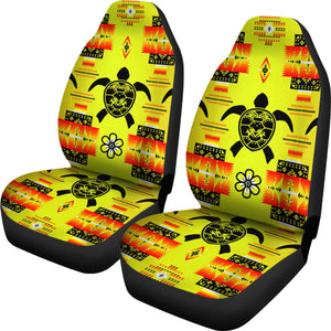 Turtle Yellow Orange Set of 2 Car Seat Covers