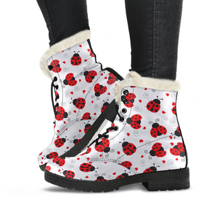 Ladybugs Love Women's Faux Fur Leather Boots