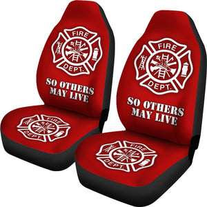 Firefighter USA Fire Department Red Car Seat Covers (Set of 2)