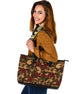 Sugar Skull Big Leather Tote Bag Christmas Birthday Gift