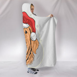 Golden Christmas Hooded Sherpa Blanket for Golden Retriever Dog Lovers