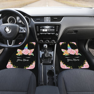 Front And Back Unicorn Car Mats (Set of 4) - Black Style