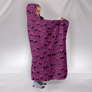 Pink Skulls Hooded Blanket