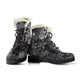 3D Floral Doodle-able Faux Fur Lined Women's Vegan-Friendly Leather Men's Boots