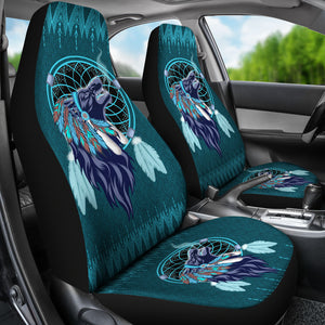 Wolf Dreamcatcher Car Seat Covers - Set of 2 Covers Protection Decoration