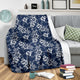 Blue Floral Pattern Blanket