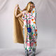 Floral Beadwork Four Clans White Hooded Blanket