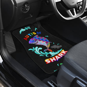 Autism Awareness Shark Black - Universal Front and Back Car Mats (Set of 2 or 4)