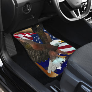 USA Flag Eagle Bird - Universal Front and Back Car Mats Gift (Set of 2 or 4)