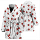 Ladybugs & Flowers Women's Bath Robe Housecoat Wrapper for Birthday Christmas Gift