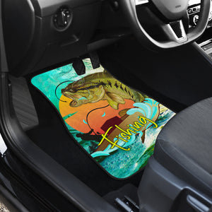 Fishing on Boat - Universal Front and Back Car Mats Gift (Set of 2 or 4)