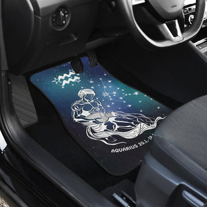 Aquarius Horoscope Zodiac Front And Back Car Mats (Set Of 4)