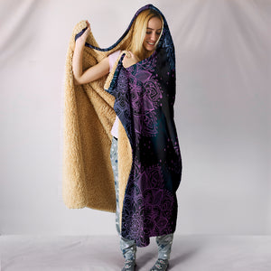 Purple Sun and Moon - Cozy Warm Hooded Blanket