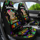 Autism Awareness Elephant Sunflower Personalized Black Car Seat Cover (Set of 2)
