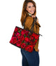 Roses Flowers Large Leather Tote