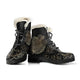 Sea Turtle & Lotus Faux Fur Leather Boots