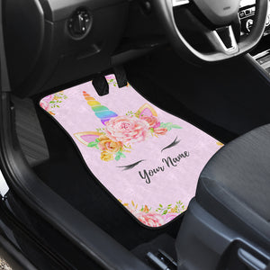 Unicorn Car Mats (Set Of 4) With Custom Name