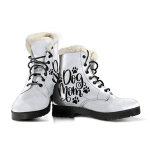 Dog Mom Mother Faux Fur Women's Men's Vegan-Friendly Leather Boots
